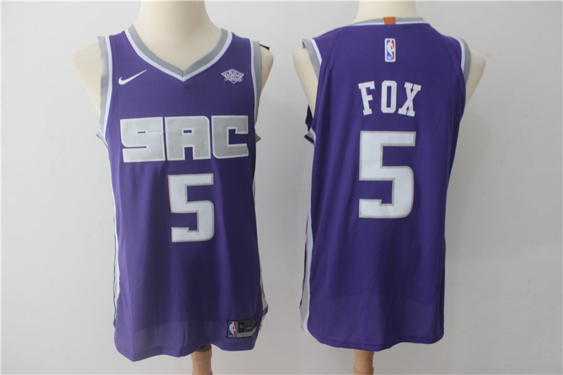 Men Sacramento Kings 5 Fox Purple Game Nike NBA Jerseys